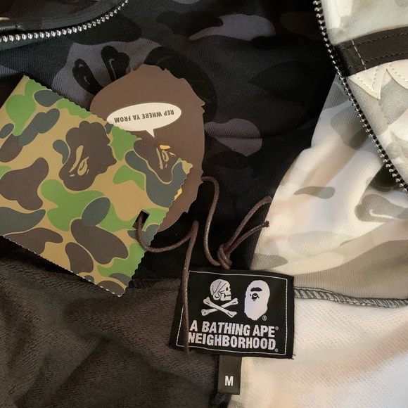 Bape A Bathing Ape X NBHD Shark Hoodie Medium - Picture 3 of 8